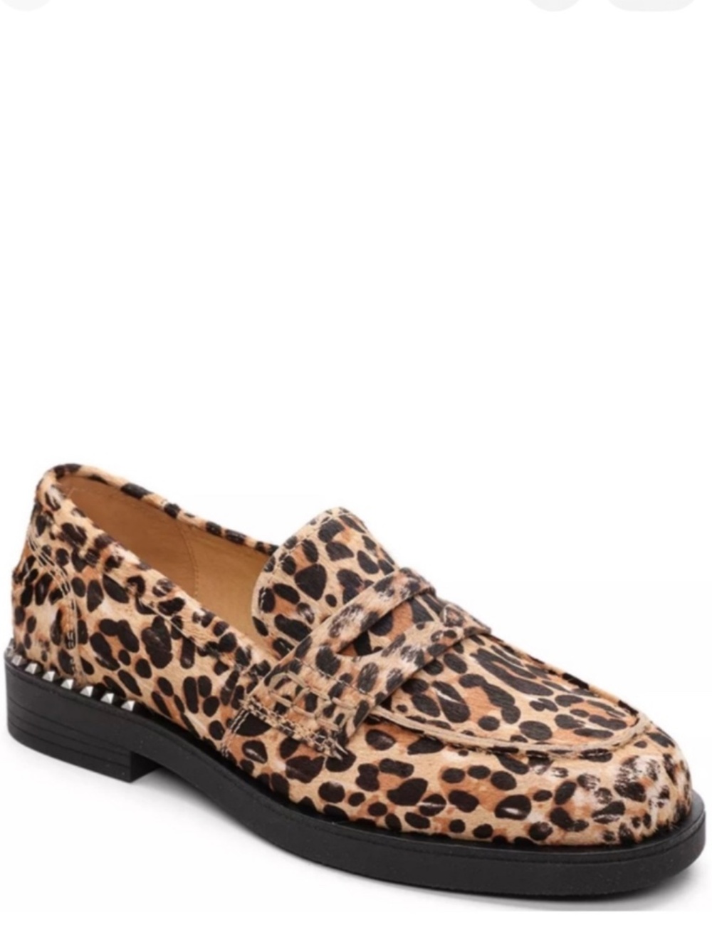 Ash Winona Leopard Print Calf Hair Penny Loafer Slip On Flats Womens 41 (EU) NEW